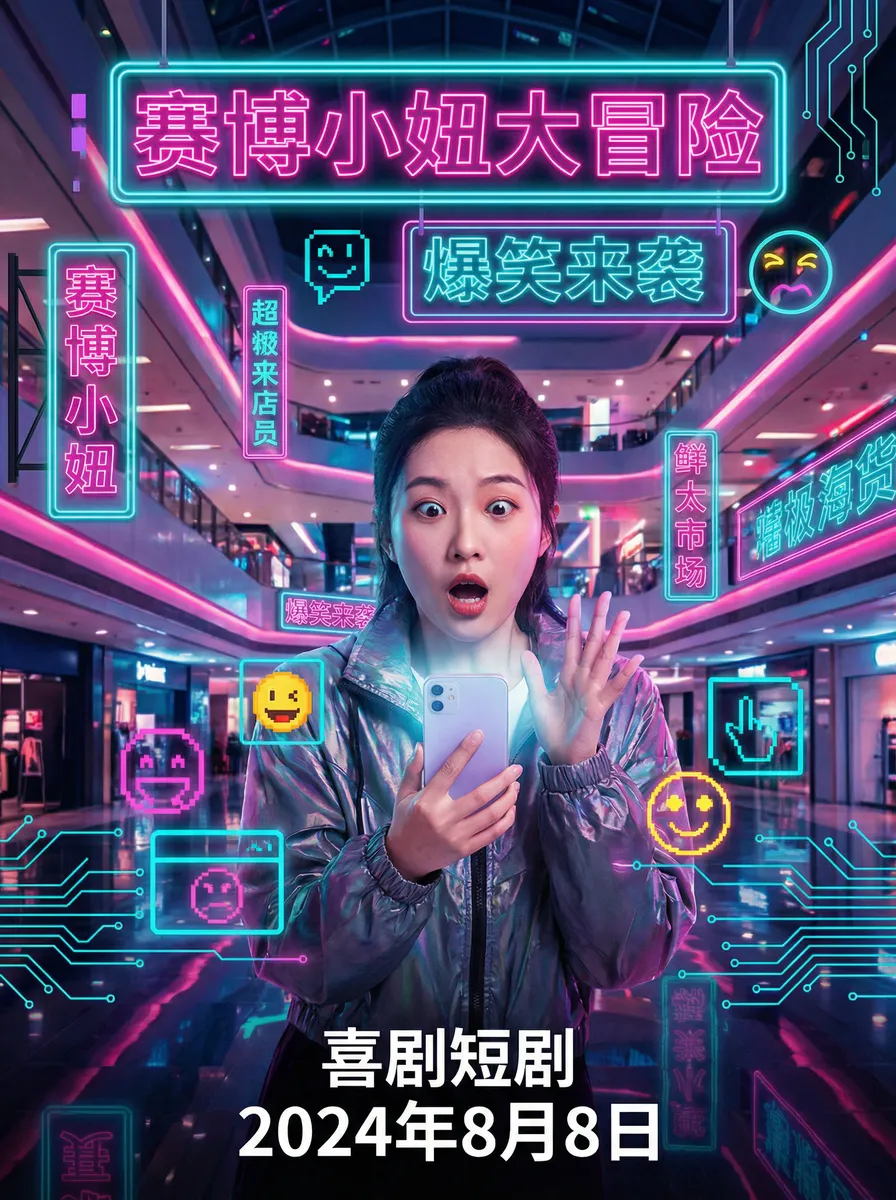 玉儿磁力 搞笑喜剧短剧 - 赛博小妞大冒险海报
